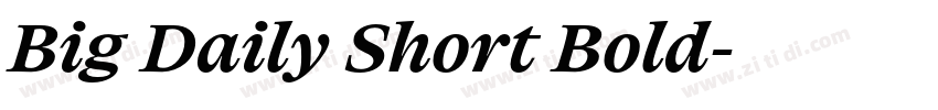 Big Daily Short Bold字体转换 Big Daily Short Bold字体转换